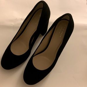 Cole Haan Black Suede Block Heel Pumps -